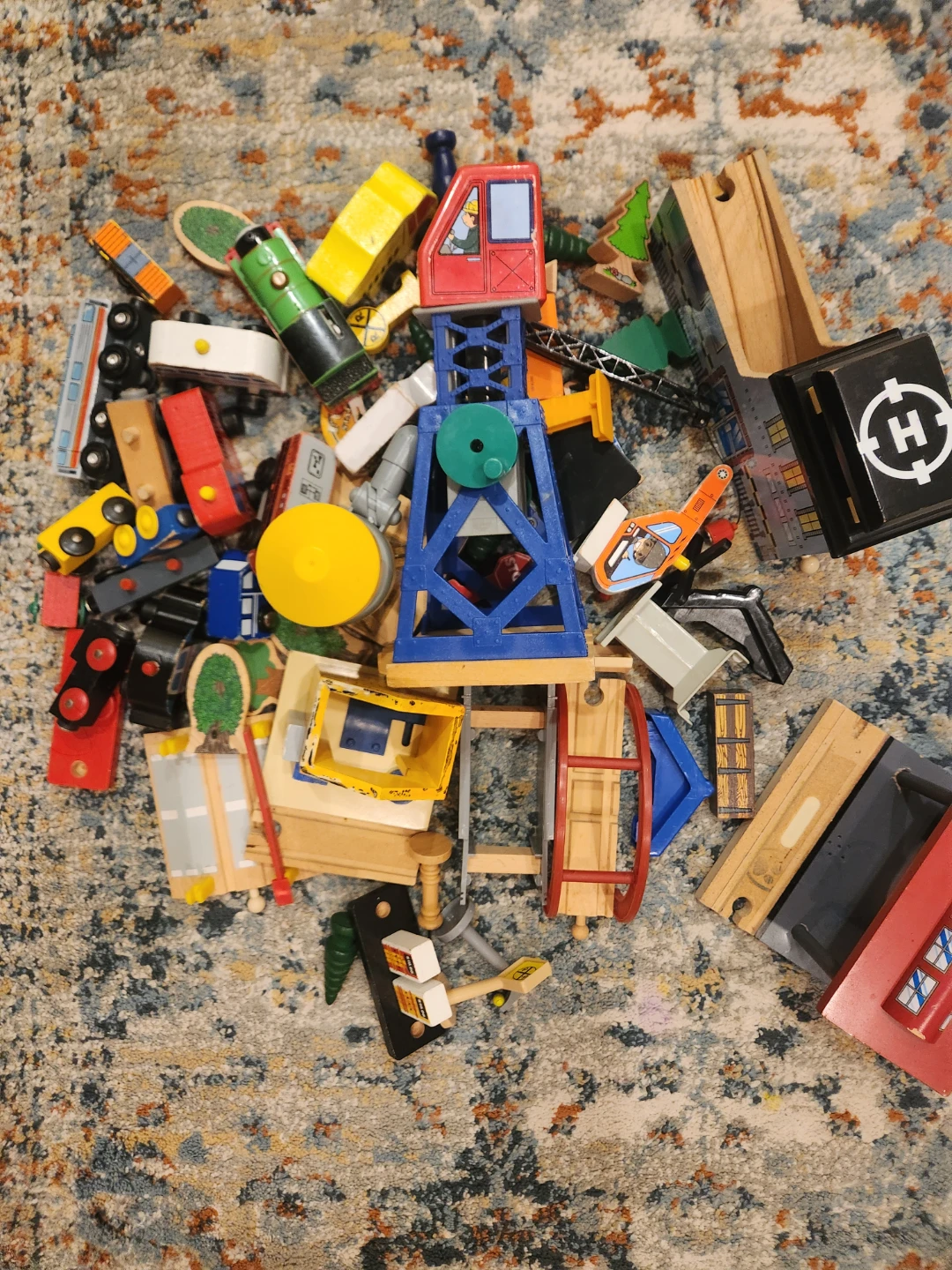Wooden Train Cars and Track Pieces - photo 3