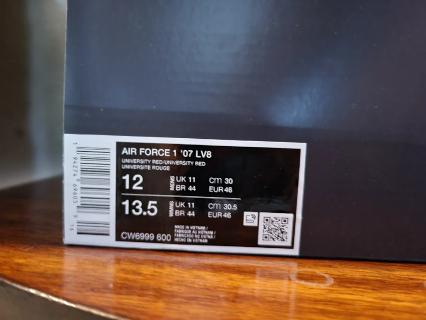 Nike Air Force 1 '07 LV8 Red Shoes Men's Size 12 - photo 3