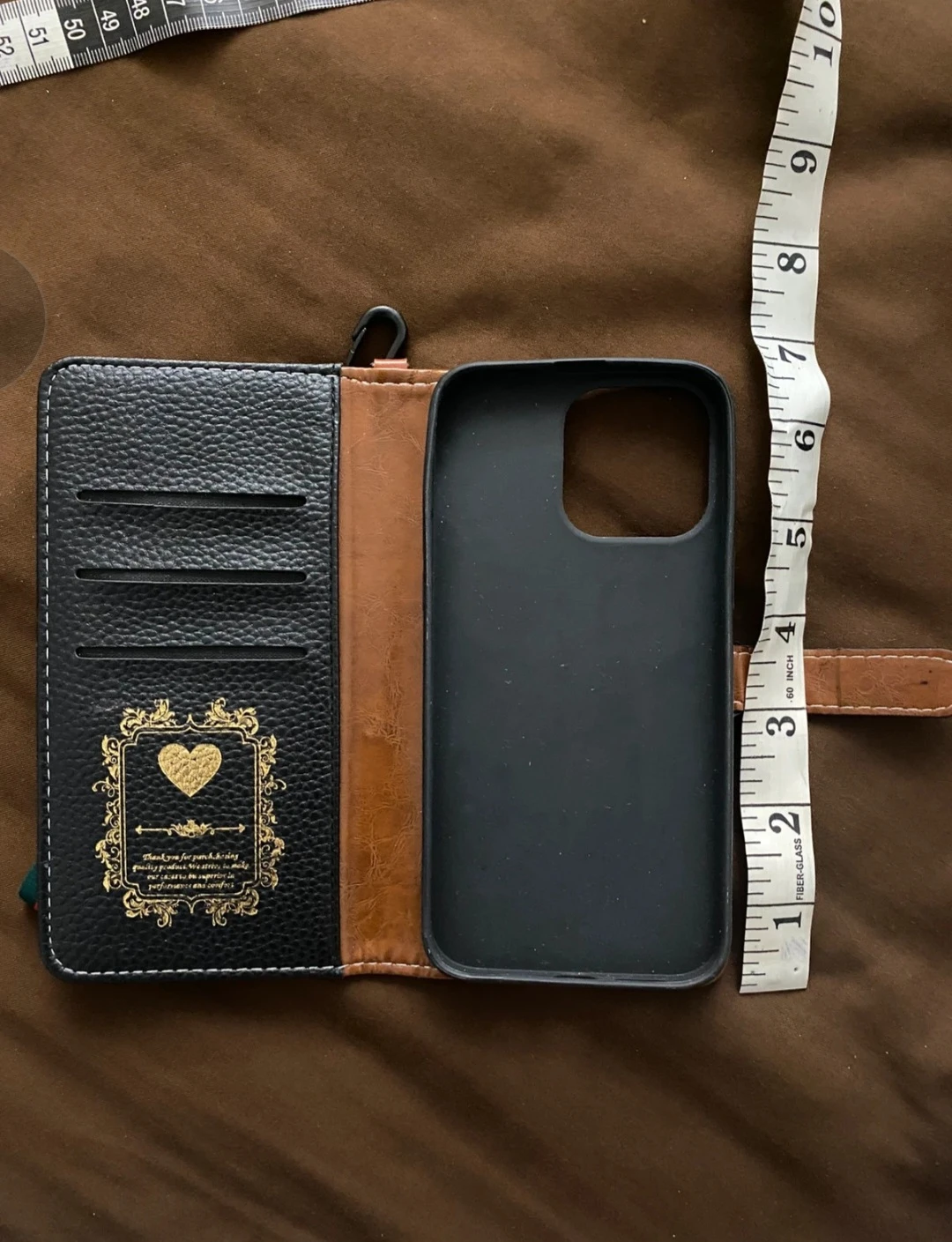 Black Leather Wallet Phone Case with Strap - photo 4