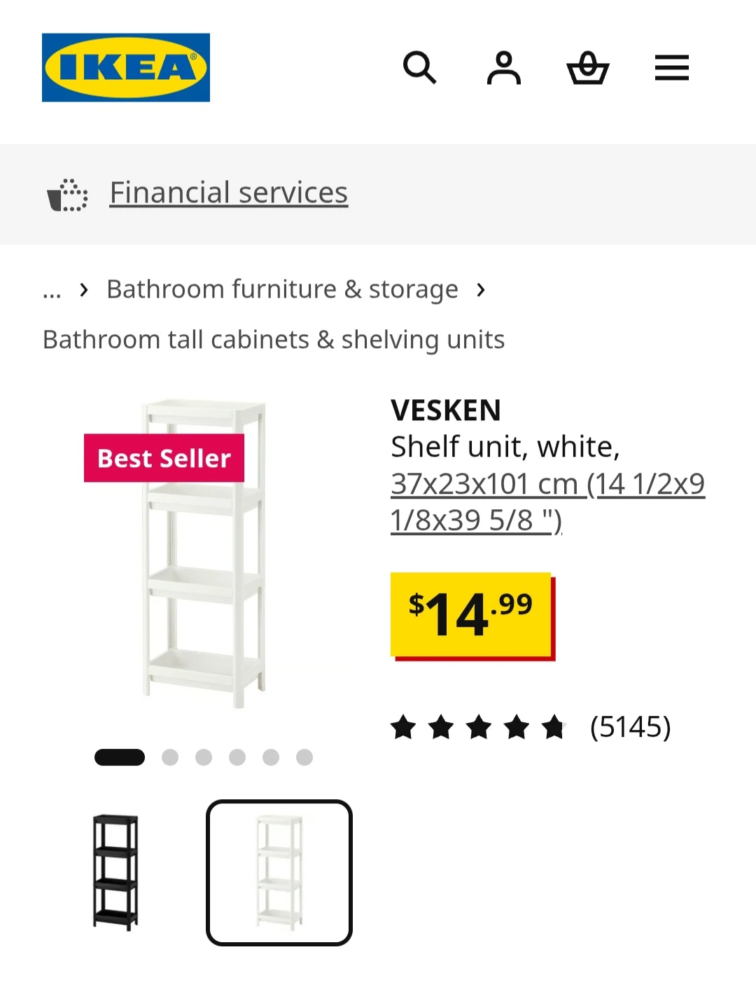 IKEA VESKEN White Shelf Unit - photo 4