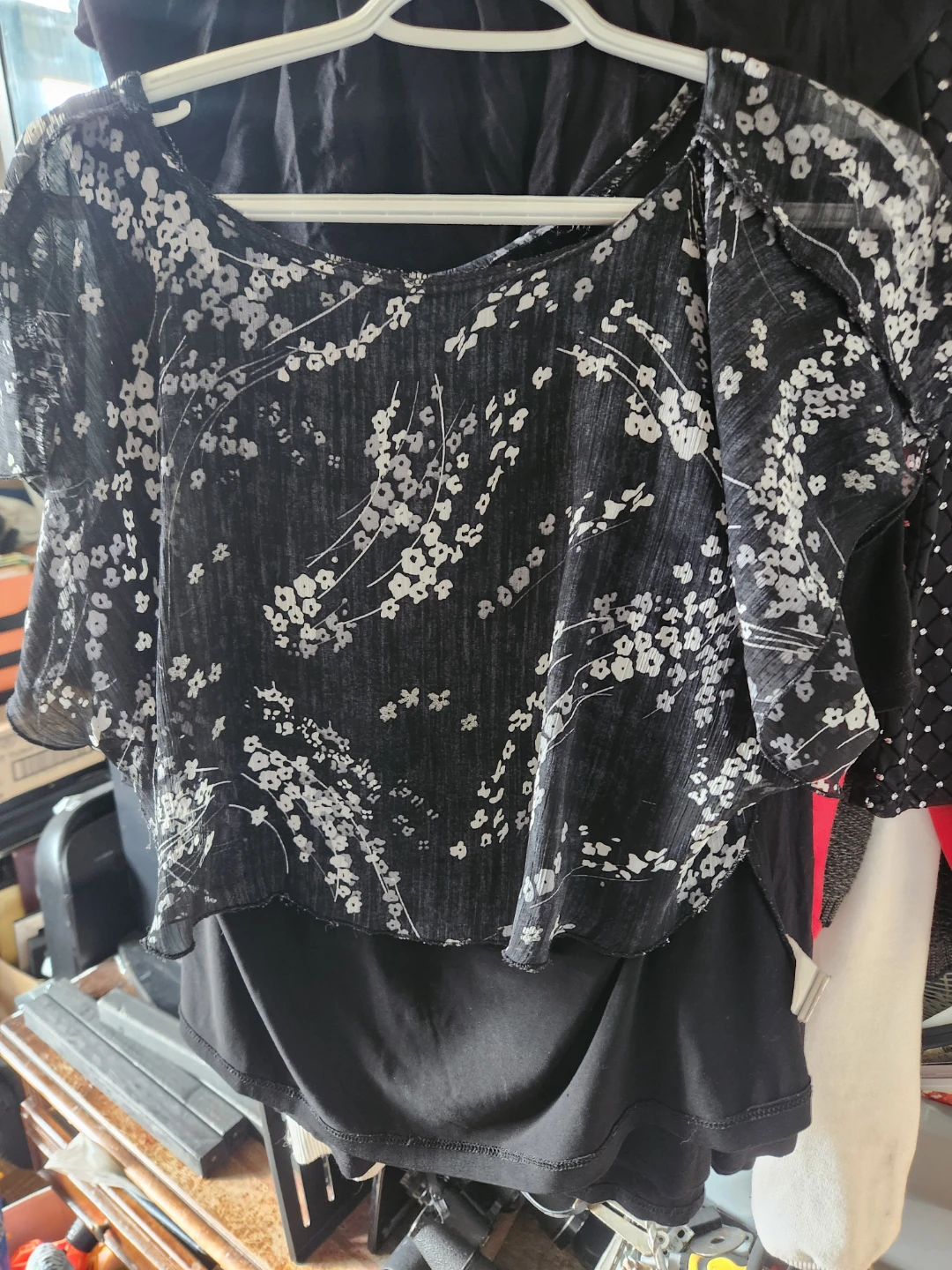 Women's Black Floral Print Blouse