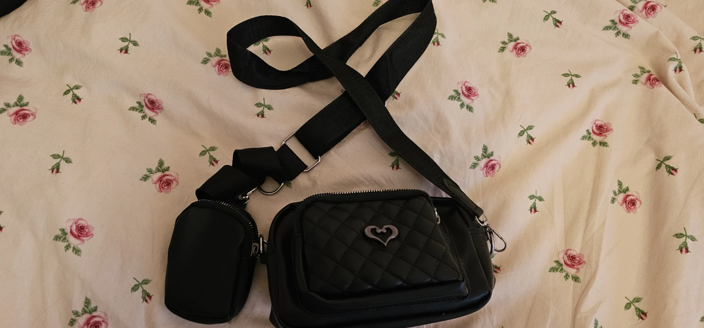 Black crossbody bag with coin purse