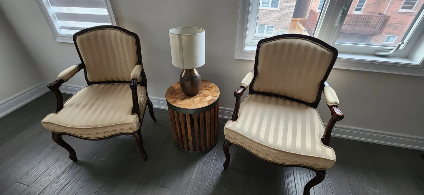 Striped Accent Armchair