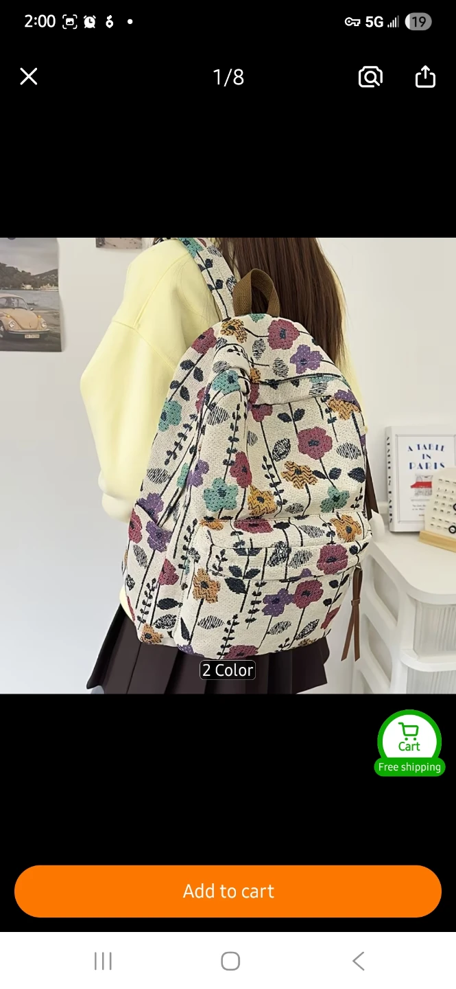 Floral Print Backpack - photo 5