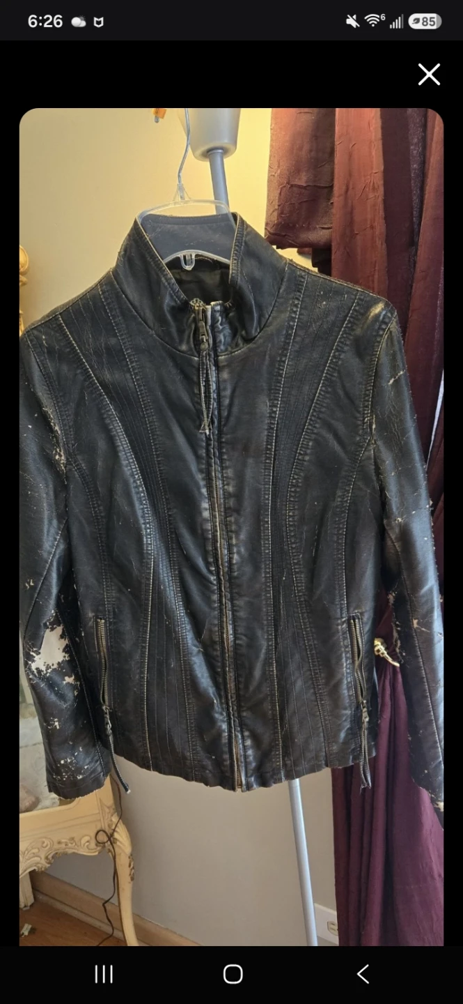 Women's Faux Leather Jacket, Size M