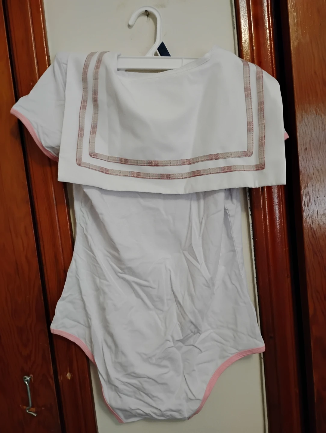 Land of Genie White Sailor Outfit with Plaid Skirt - Size S - photo 2