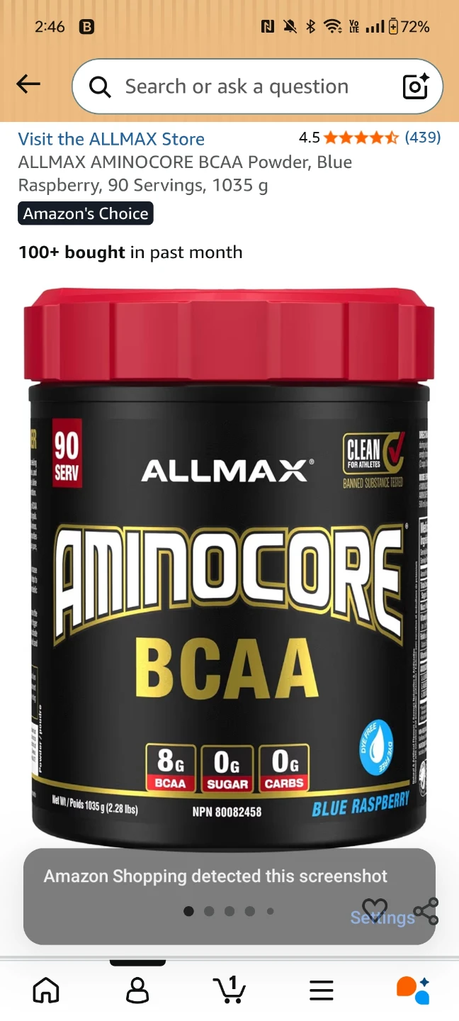 ALLMAX Aminocore BCAA Blue Raspberry 1035 g