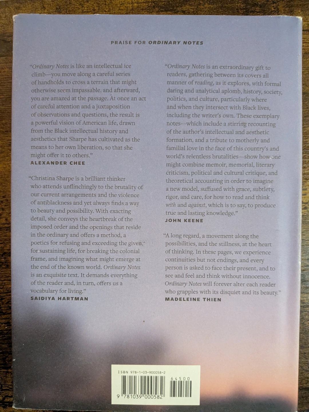 Ordinary Notes by Christina Sharpe - photo 2