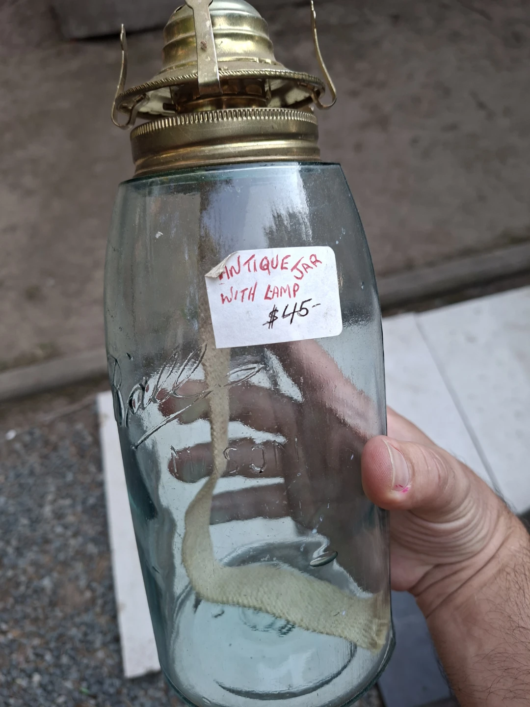 Antique Glass Jar Lamp