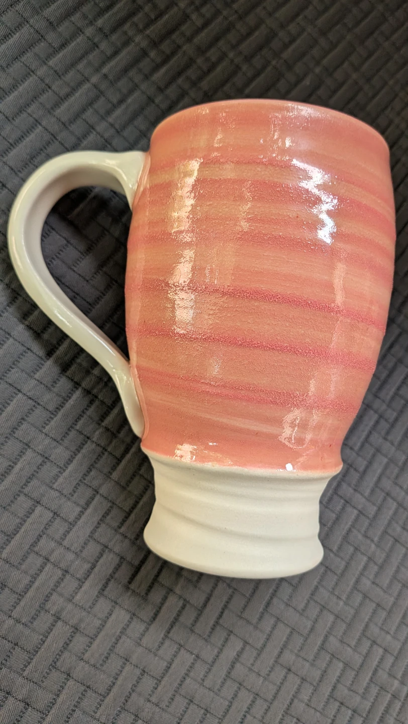 Handmade Ceramic Mug - Pink Swirl Design - photo 2