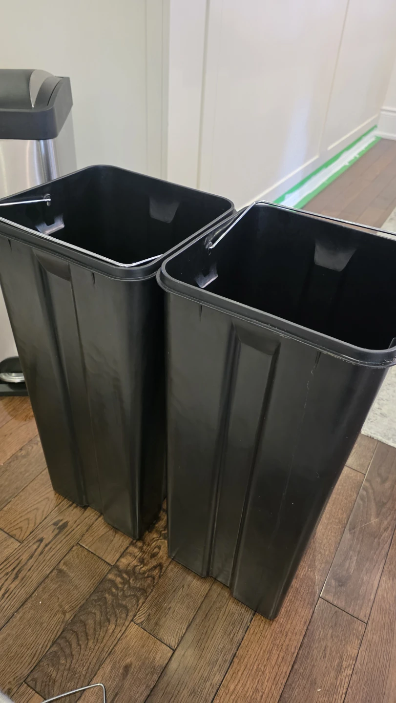 Brushed Stainless Steel Dual Compartment Kitchen Bin - photo 5