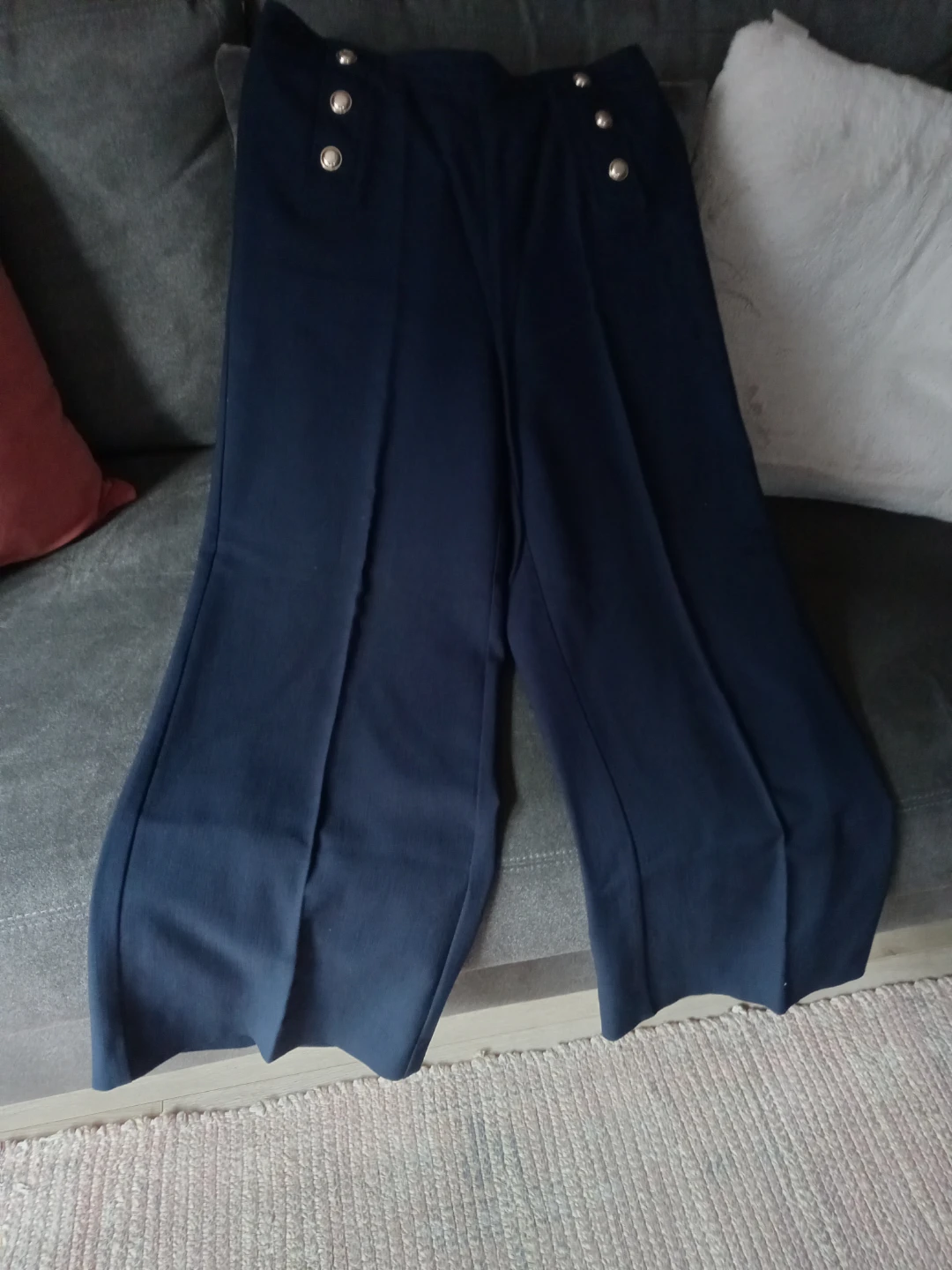 MARELLA Navy Wide Leg Cropped Pants - photo 2