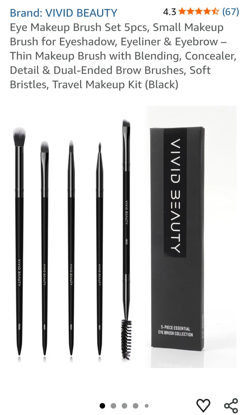 Vivid Beauty 5-Piece Eye Makeup Brush Set (Black)