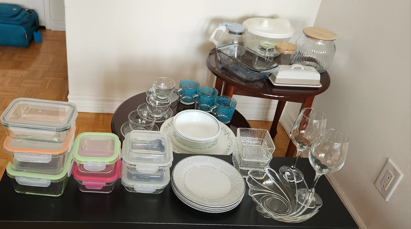 Assorted Kitchenware and Glassware Set