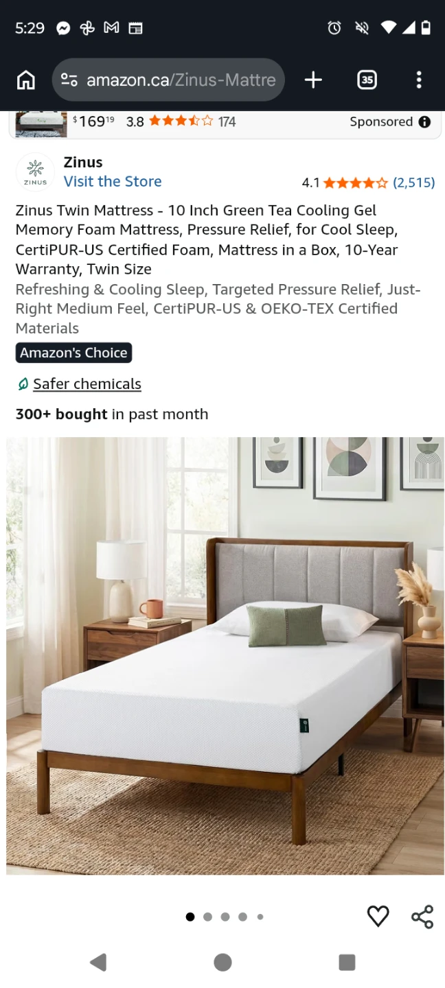Twin bed with mattress and frame - photo 2
