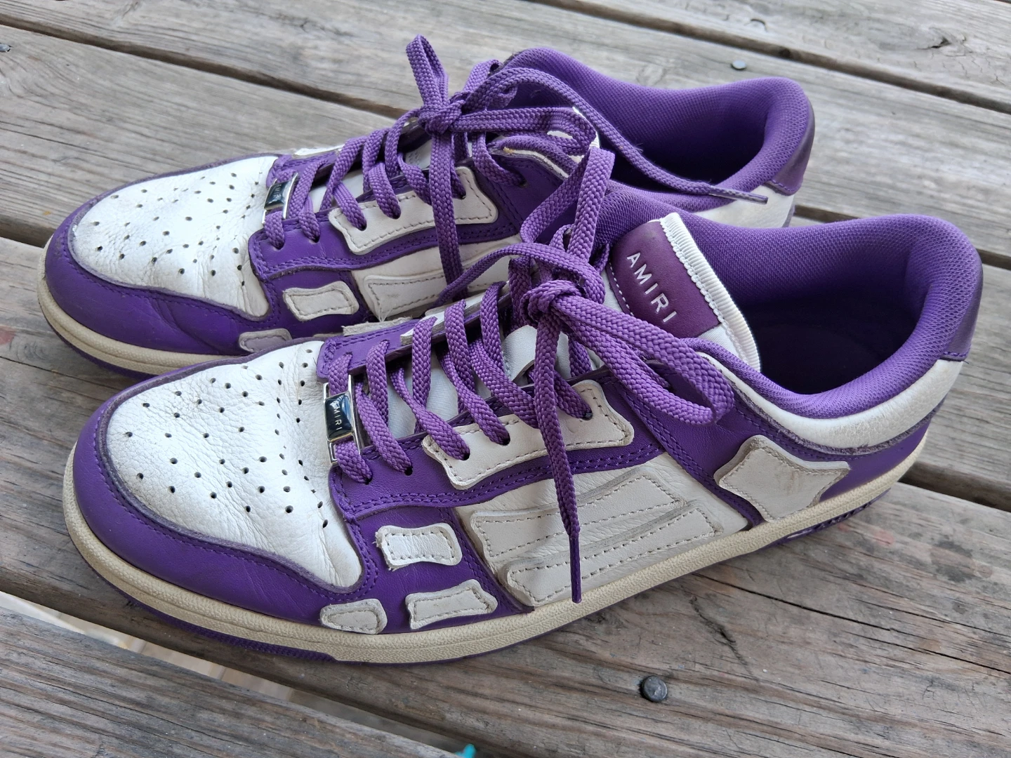 Amiri Purple & White Low Top Sneakers