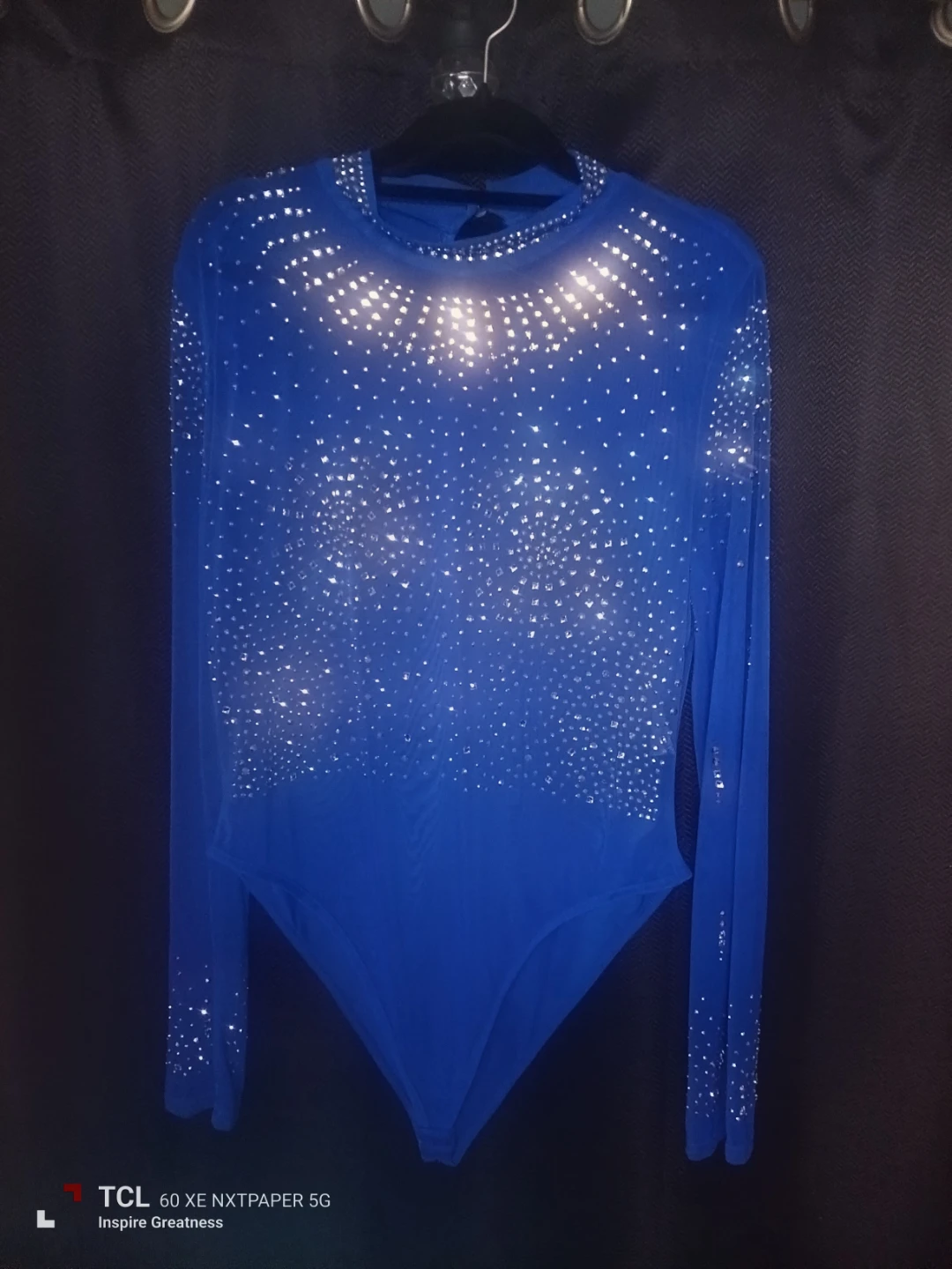Sparkly Blue Long Sleeve Bodysuit