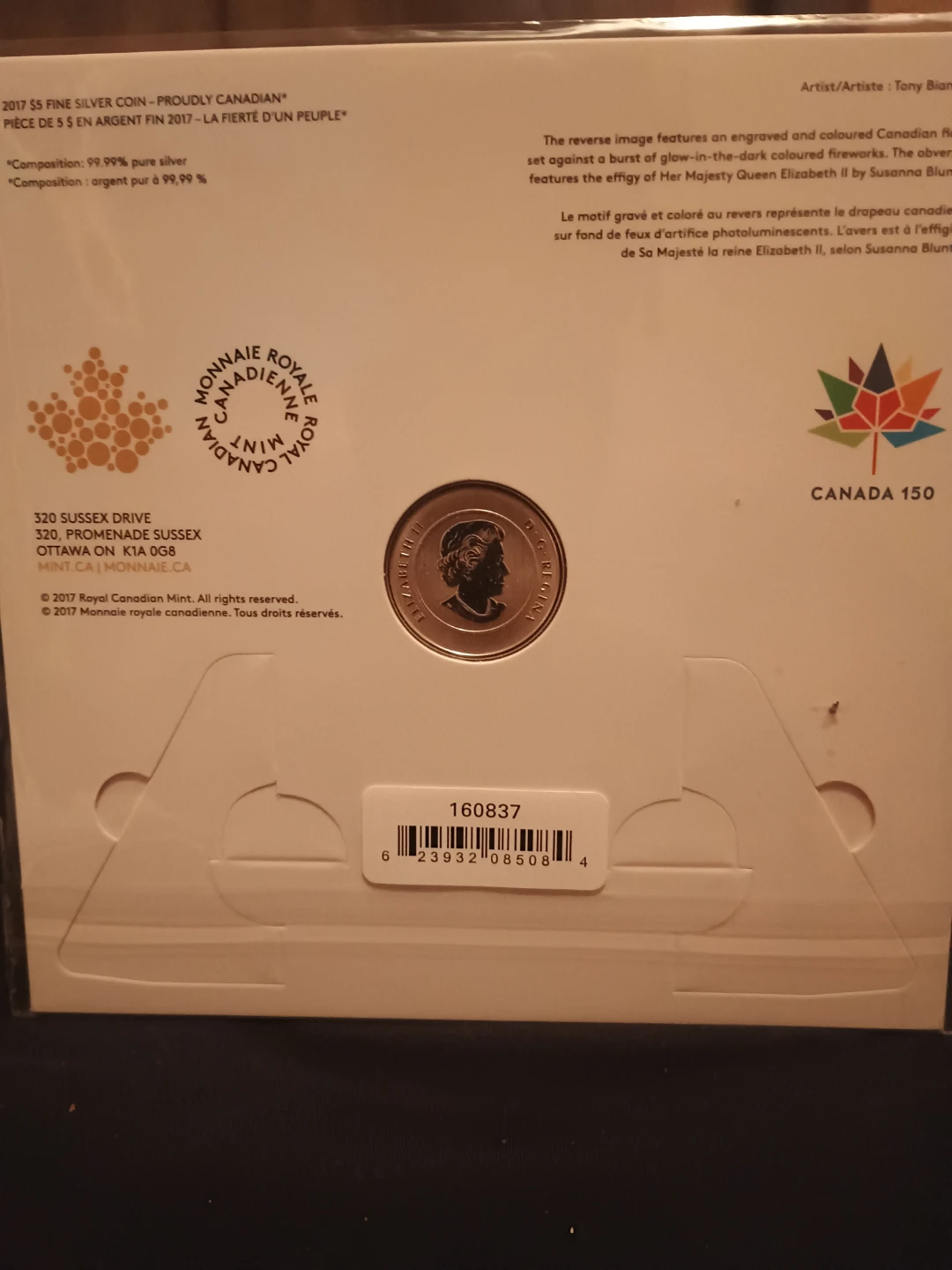 2017 Royal Canadian Mint $5 Fine Silver Coin - Proudly Canadian - photo 3