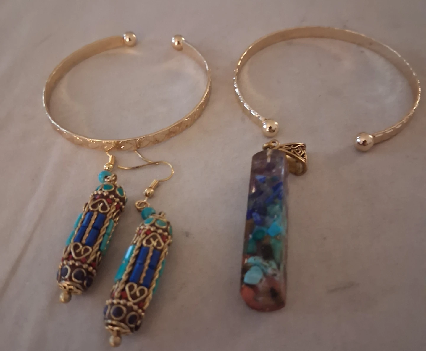 Bohemian Style Cylinder Drop Earrings