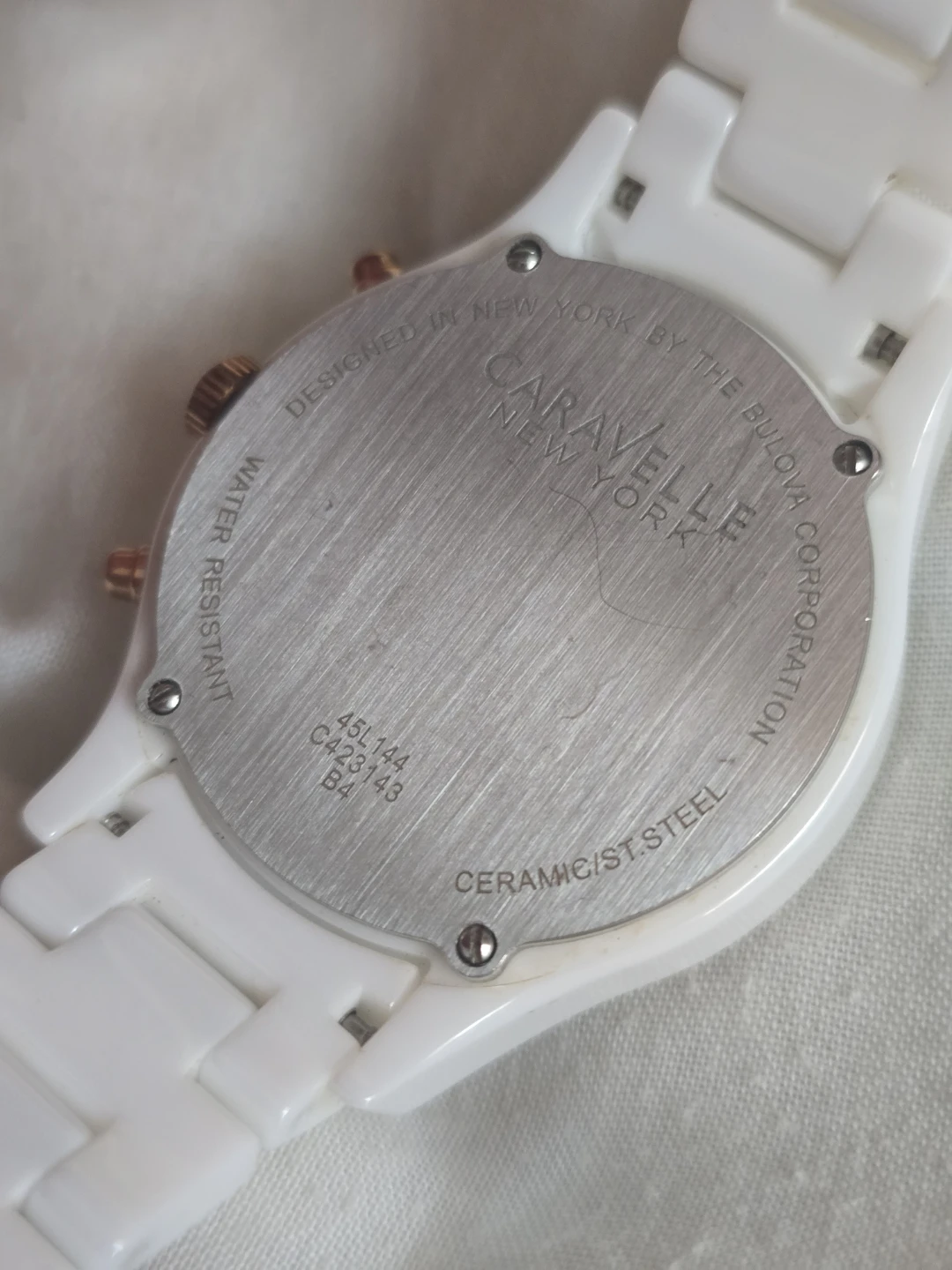 Caravelle New York White Ceramic Chronograph Watch - photo 5