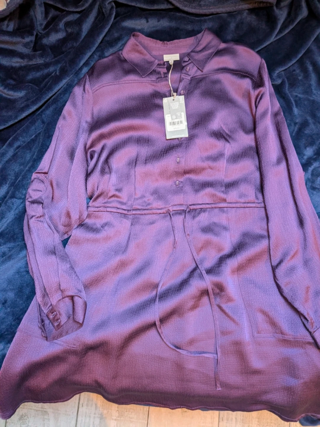Oliver Bonas Purple Satin Mini Dress - Size 12 - photo 2