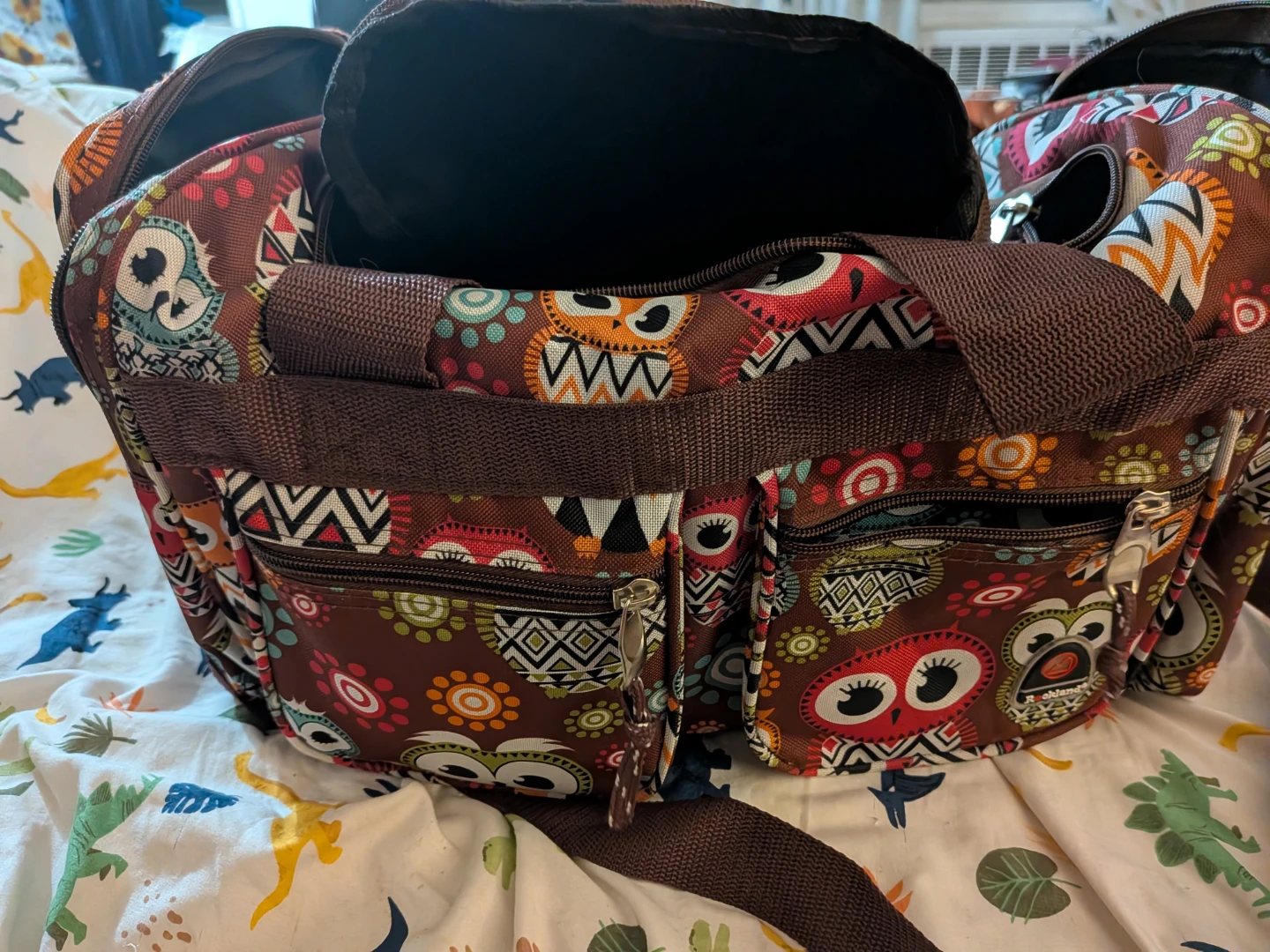 Brown Owl Print Duffel Bag - photo 3