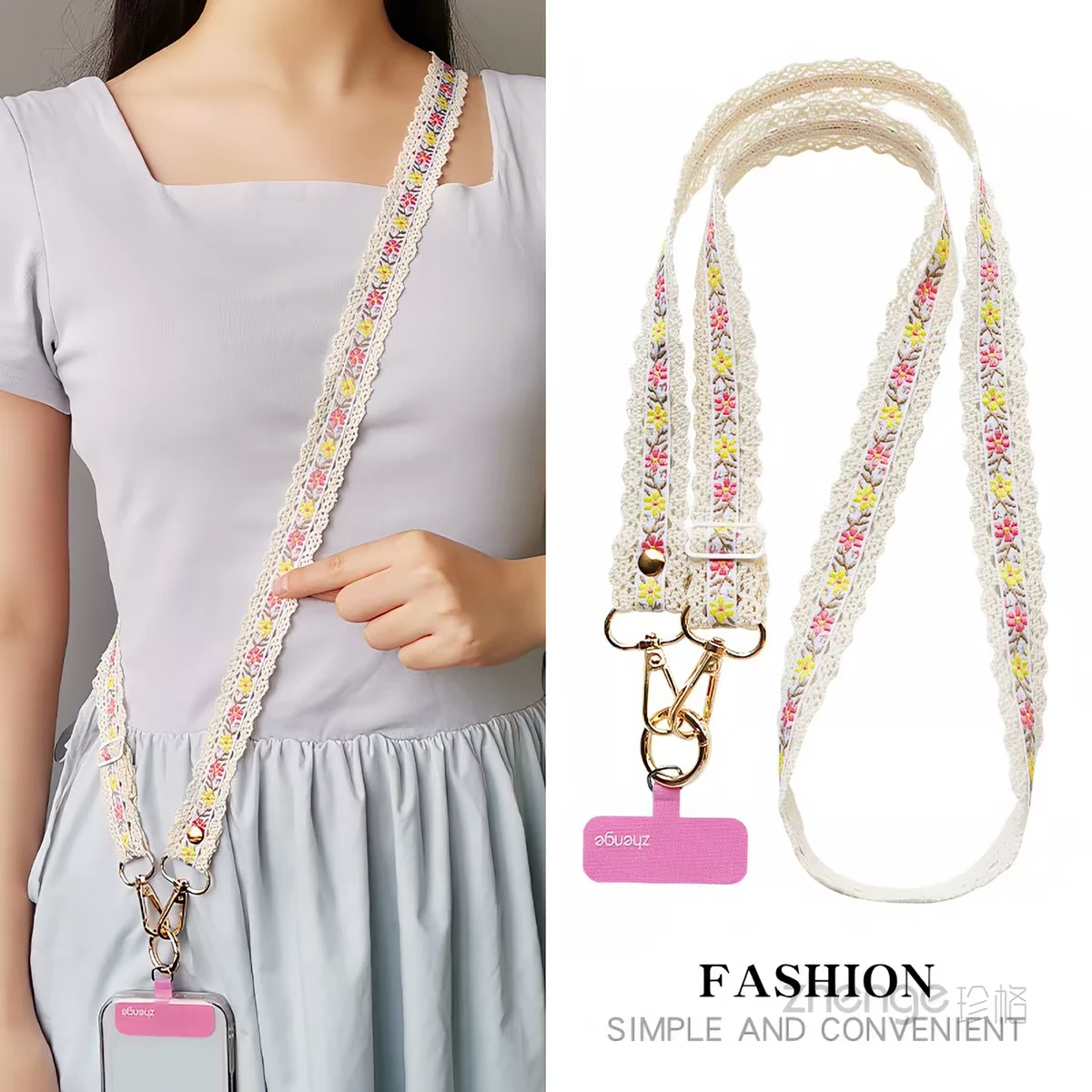 Lace Floral Lanyard Phone Strap