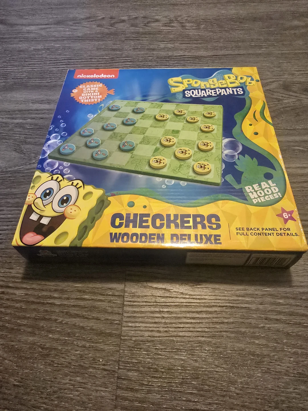 SpongeBob SquarePants Checkers Wooden Deluxe Game