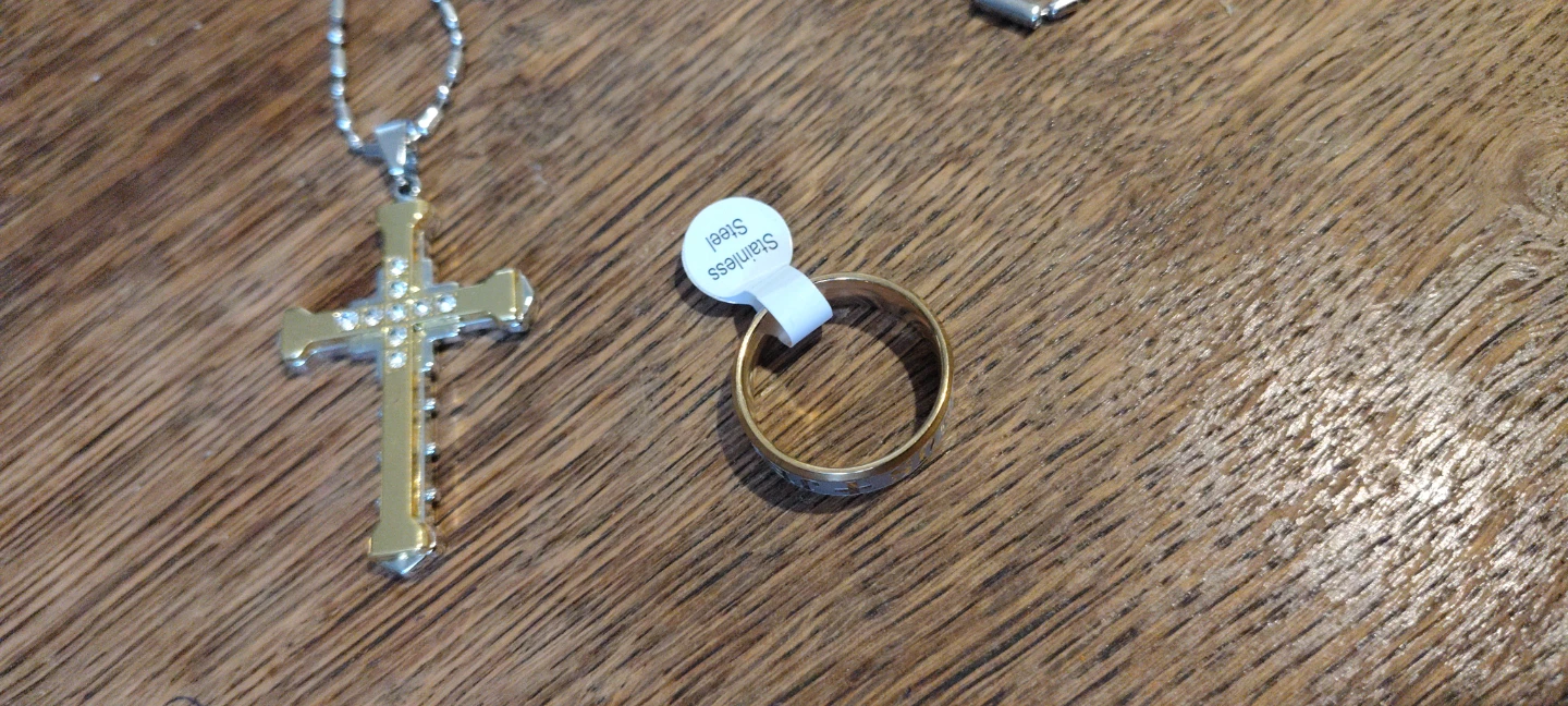 Cross Necklace and Jesus Ring Set - photo 4