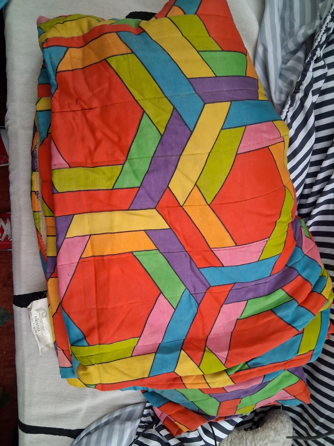 Colorful Geometric Print Queen  Blanket