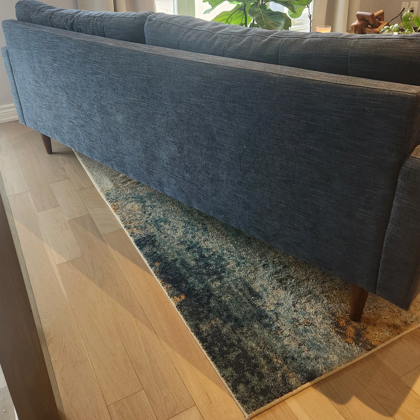 Blue Tufted Sofa & 8x10 Area Rug - photo 3