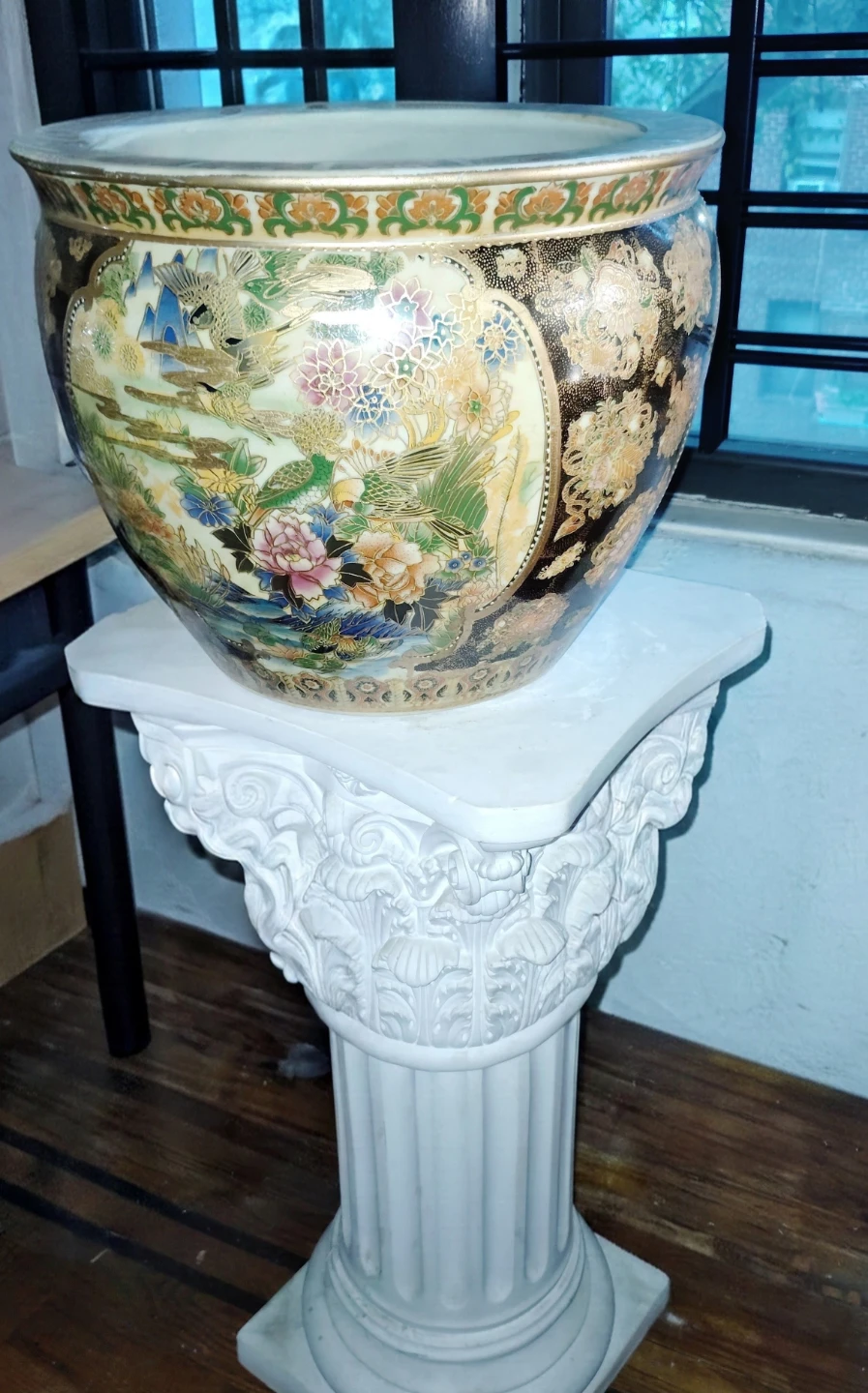 Large Decorative Ceramic Fish Bowl Planter