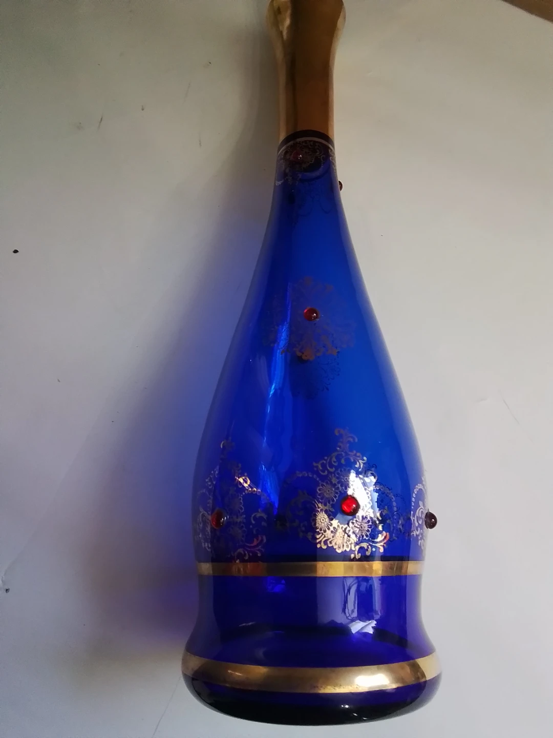 Murano/Bohemian Cobalt Blue & 24K Gold "Tre Fuochi" Vase - photo 3