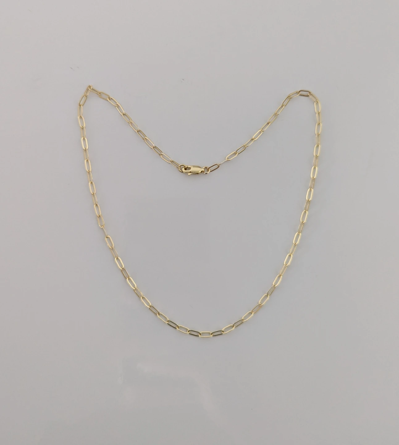 14k Gold Plated 925 Sterling Silver Paperclip Chain Necklace