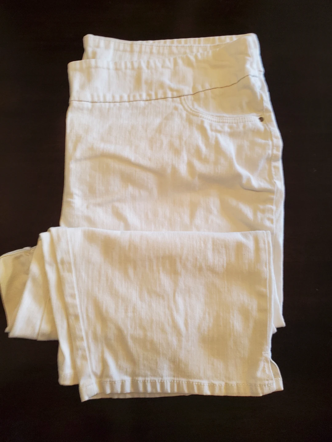 Plus Size White Cotton/Denim Capris - photo 2