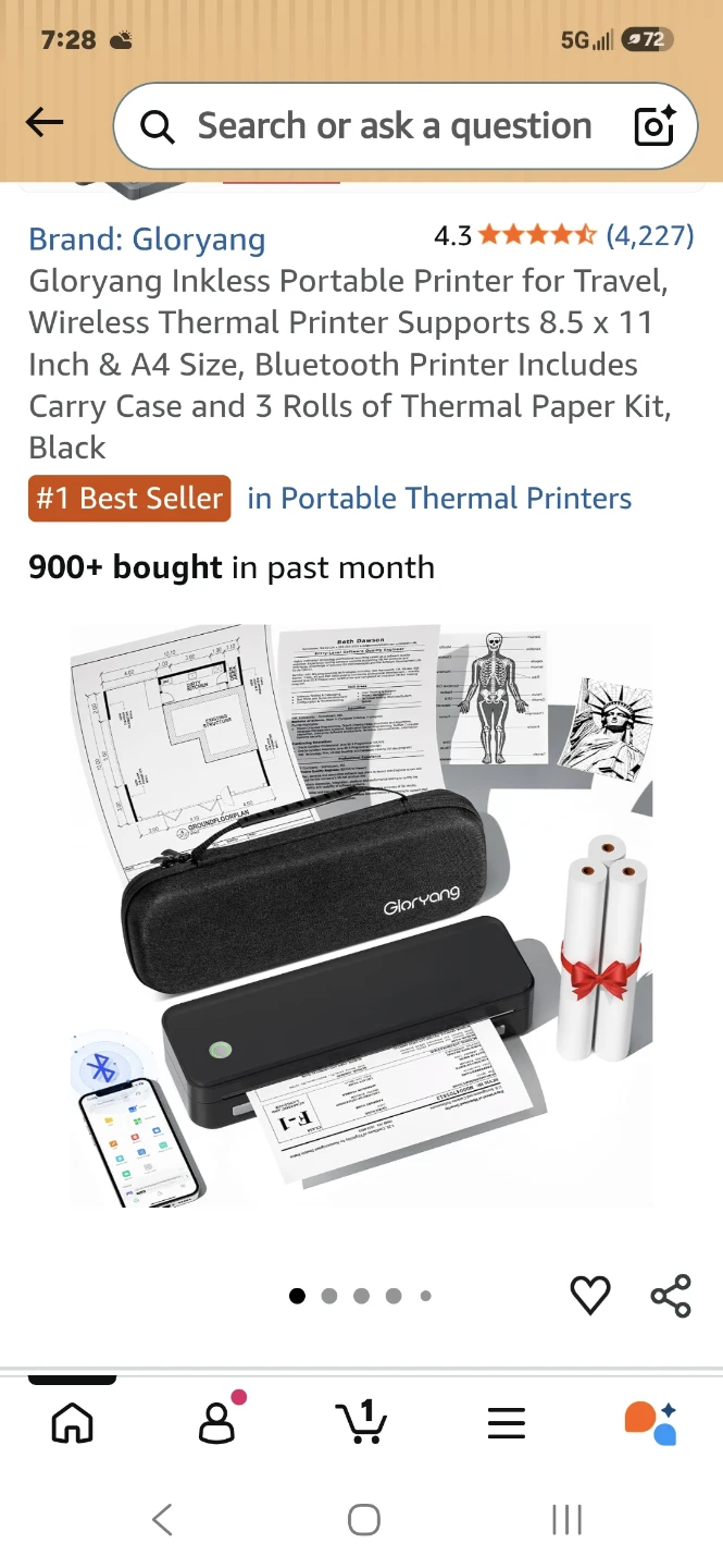 Portable Thermal Printer - Black - photo 5