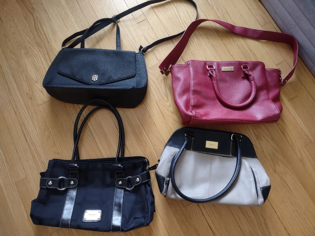 Four assorted handbags