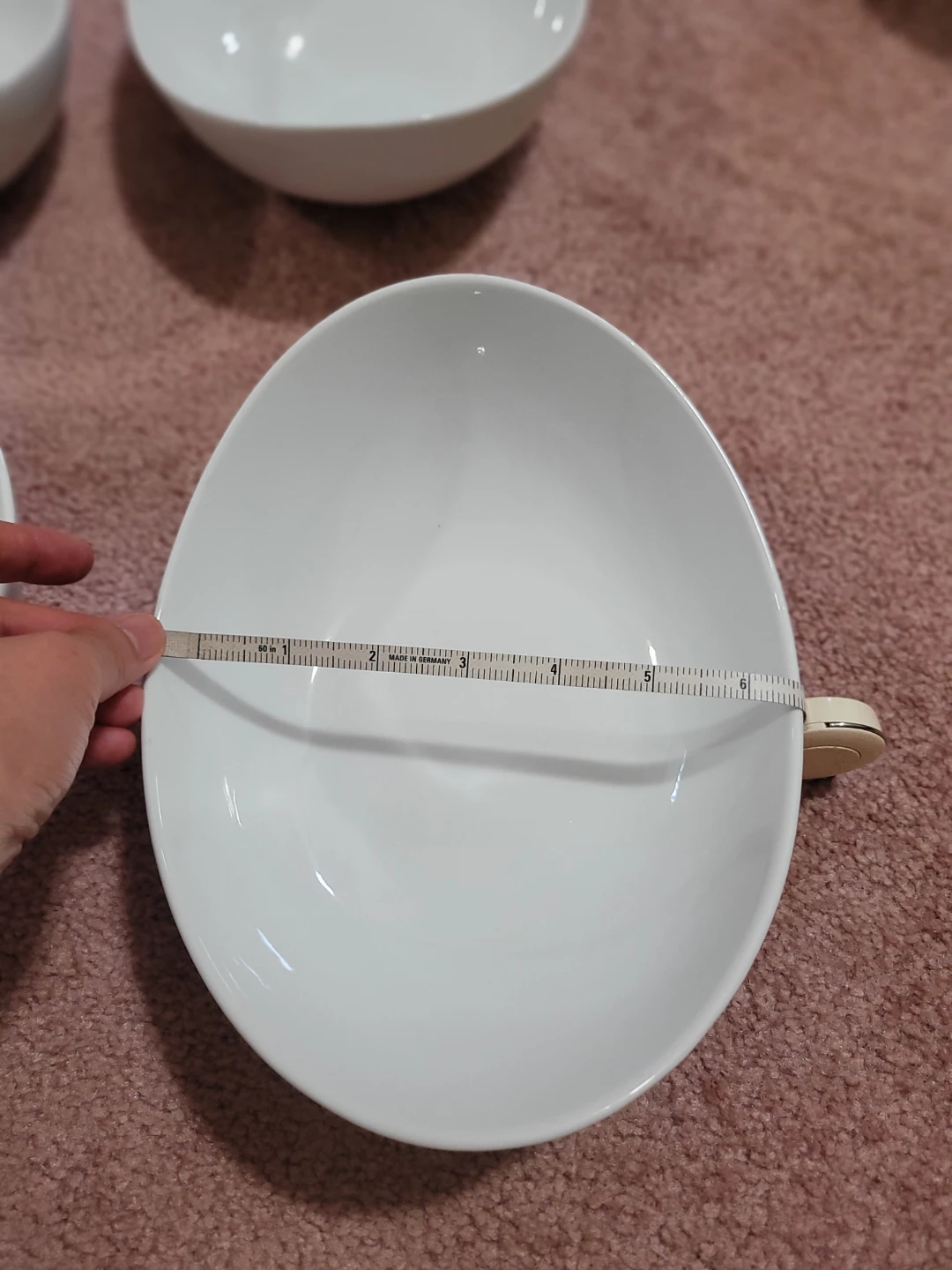 Set of 4 White Oval Bowls - photo 5
