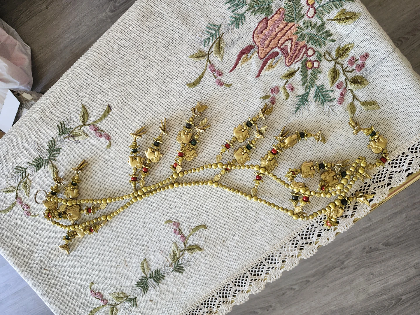 Gold-tone Beaded with Elephant Charms decorative toran