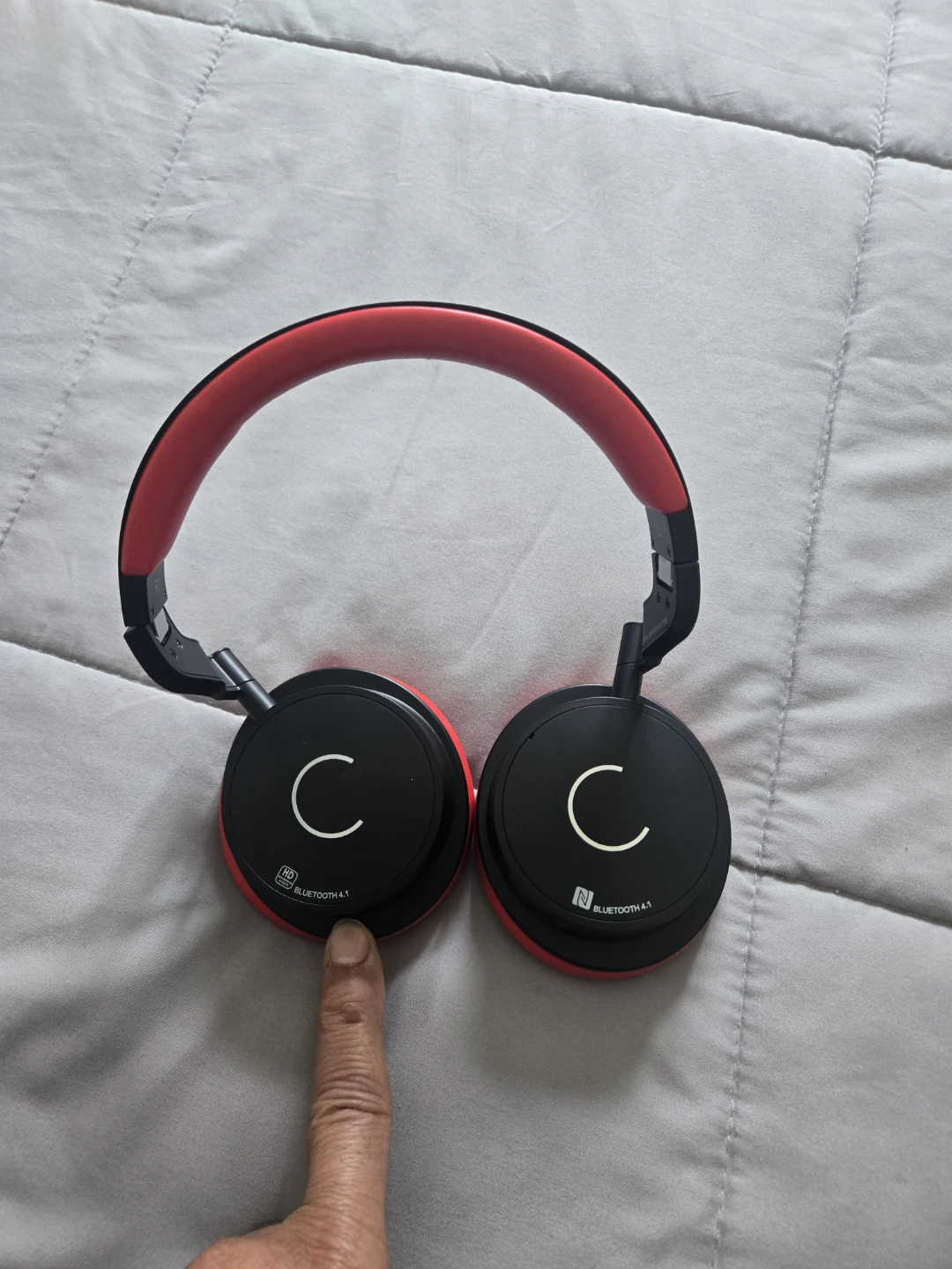 Red Bluetooth Headphones