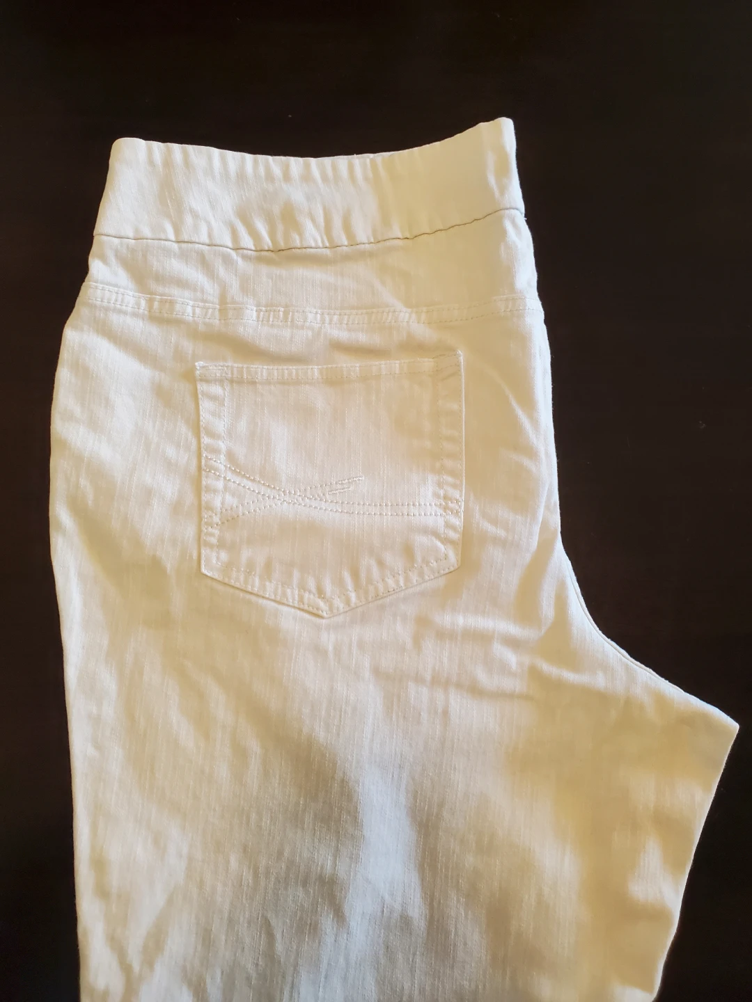 Plus Size White Cotton/Denim Capris - photo 4