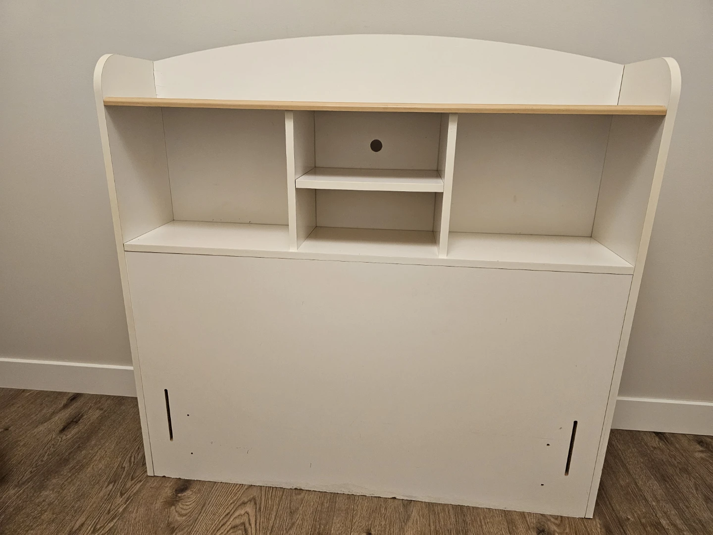 White Headboard with Shelves
