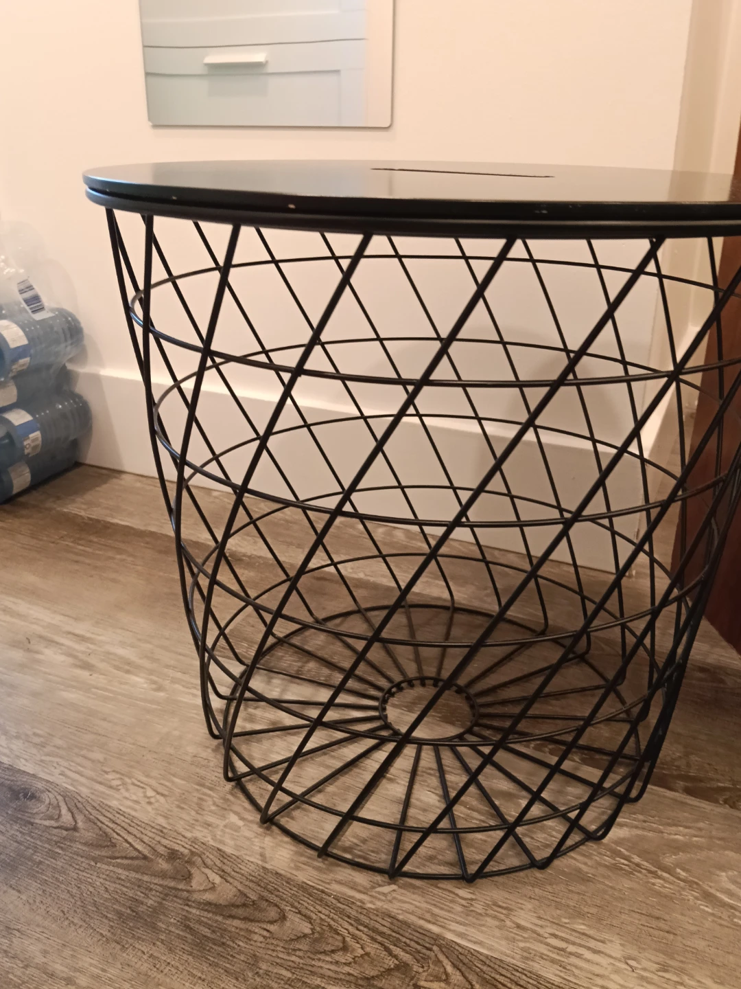 Black Wire Storage Basket with black Top 2 pieces