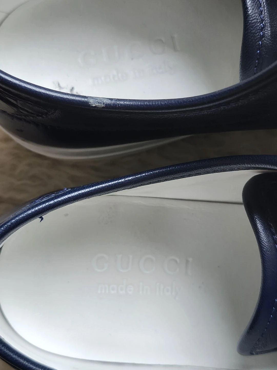 Gucci Navy Leather Sneakers - photo 3