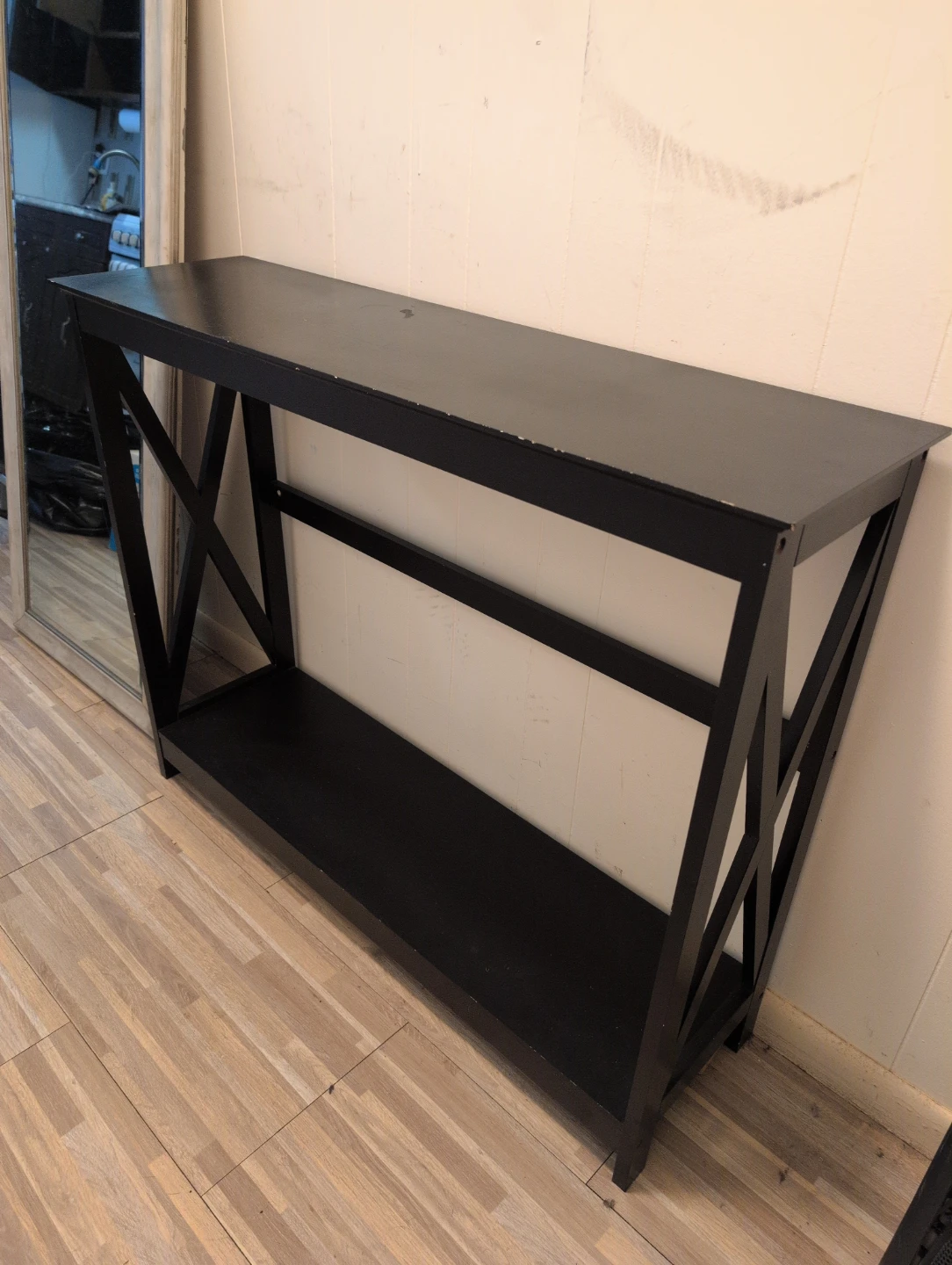 Black Console Table with Shelf - photo 4