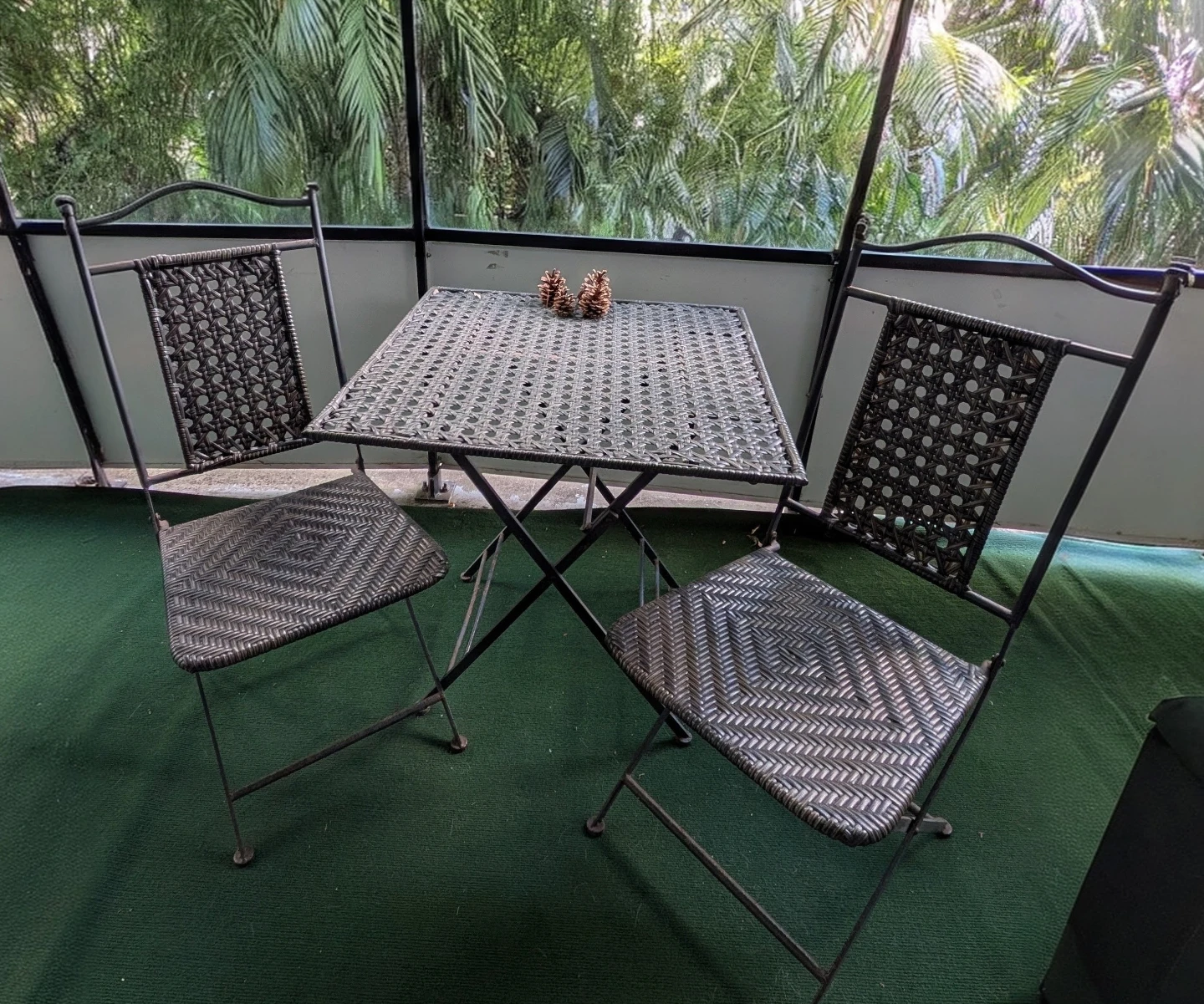 Folding Bistro Set with 2 Chairs