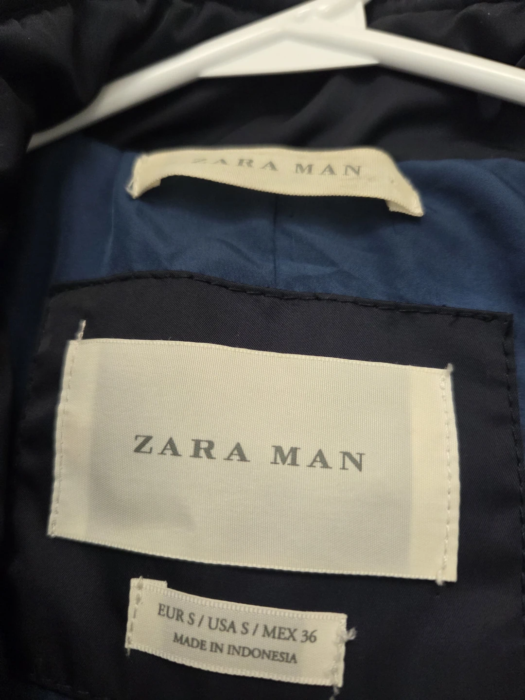 Zara Man Quilted Jacket Navy Size S - photo 3