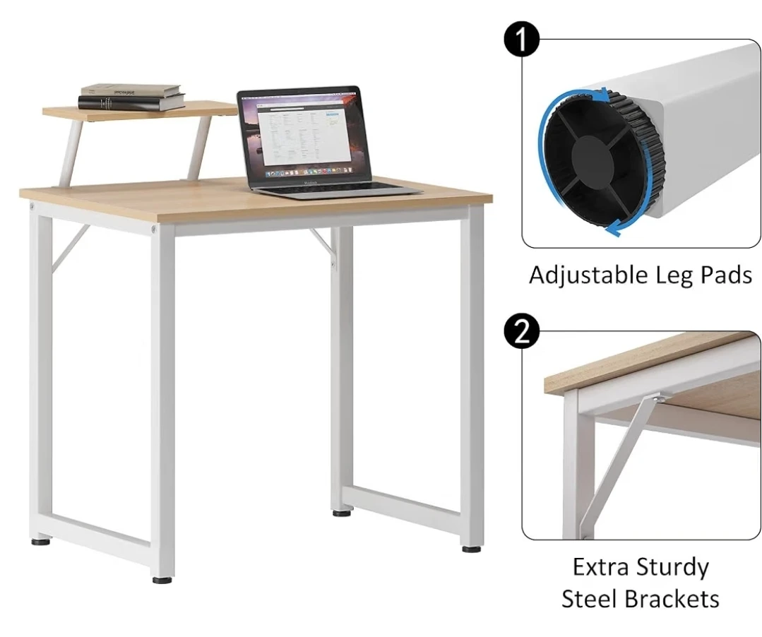 Office Desk with Monitor Stand and Ergonomic Chair - photo 3