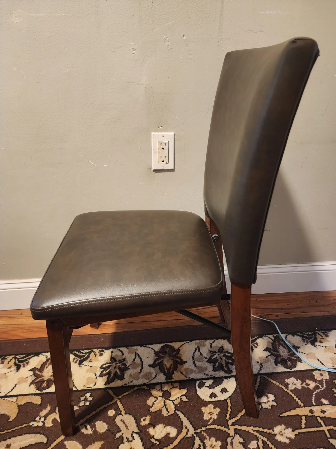 Dark Brown Faux Leather Folding Dining Chair - photo 2
