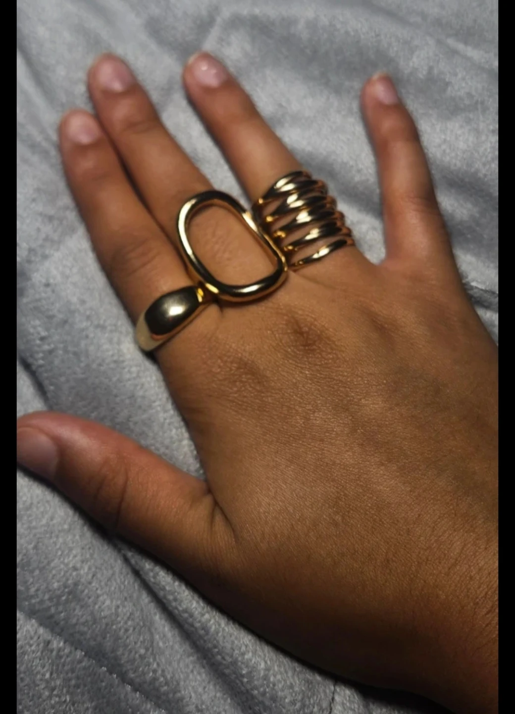 Set of 8 Gold Tone Fashion Rings - photo 2